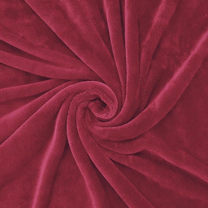 Exclusivo Mezcla Extra Large Fleece Throw Blanket for Couch, Sofa, 300GSM Super Soft and Warm Blankets, Deep Red Throw All Season Use, Cozy, Plush, Lightweight, 50x70 Inches