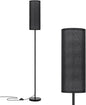 FRIDEKO HOME Floor Lamp with Black Shade, Simple Design with Foot Pedal Switch, Small Tall Lamps for Living Room Bedroom Office, Corner Floor Stand Light with Black Pole Lamp (No Bulb/No Remote)