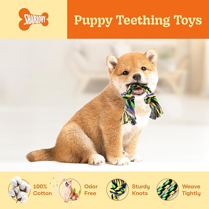 Puppy Teething Toys for Small Dogs, 5 Pack Cotton Puppy Dog Rope Toy for Small Dogs, Durable Dog Chew Toys for Aggressive Chewers Small Breed, Interactive Tug of War Puppy Toys to Keep Them Busy-Mewly Pet