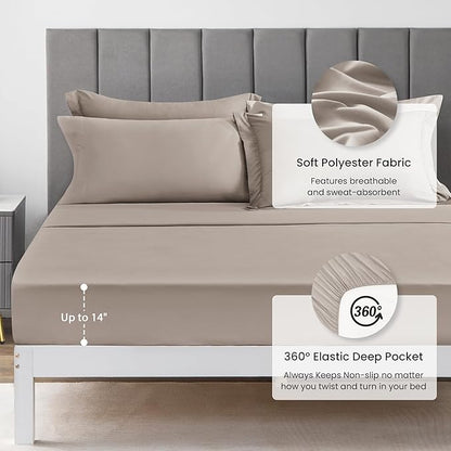 Love's cabin Full Comforter Set Burlwood, 7 Pieces Full Bed in a Bag, All Season Full Bedding Sets with 1 Comforter, 1 Flat Sheet, 1 Fitted Sheet, 2 Pillowcase and 2 Pillow Sham