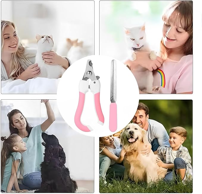 Zoocozy Cat Dog Pets Nail Clippers and Trimmers, Cat Grooming Supplies with Safety Guard, Avoid Overcutting, for Cat Dog Kitten Puppy Rabbit Guinea(Pink)-Mewly Pet