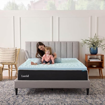 LUCID Gel Infused Memory Foam Mattress Topper – 2 Inch Mattress Topper – 5 Comfort Zones Relieve Pressure – CertiPUR-US Certified Foam - California King