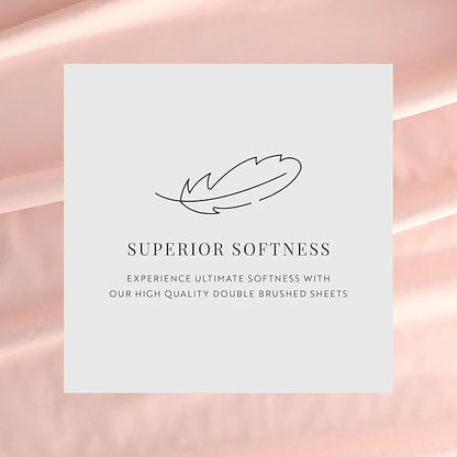 Linen Market Double-Brushed Microfiber Twin XL Sheet Set 3 Piece – Oeko-TEX Certified Ultra Soft & Wrinkle-Free - 16" Deep Pocket Sheets - Easy Care Twin XL Size - Blush