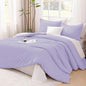 Litanika Lavender Purple Comforters Queen Size, 3 Pieces Lightweight Solid Bedding Comforter Set, All Season Fluffy Bed Set (90x90In Comforter & 2 Pillowcases)