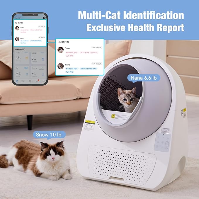 CATLINK Self Cleaning Automatic Litter Box for Cats - Hands-Free Cleanup with App Control, Double Odor Removal - Extra Large Size for 3.3~22lbs Cats - Smart Robot Cat Litter Box (Upgrade)-Mewly Pet