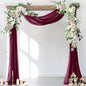Socomi Wedding Arch Draping Fabric 3 Panels 29" x 19Ft Burgundy Sheer Chiffon Curtain Drapes 6 Yards for Wedding Ceremony Birthday Party Decoration