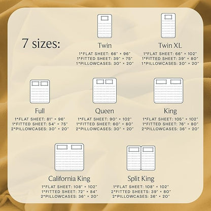 LuxClub 4 PC California King Sheet Set, Breathable Luxury Bed Sheets, Deep Pockets Wrinkle Free Cooling Sheets Machine Washable Hotel Bedding Silky Soft - Medallion Gold Cal King