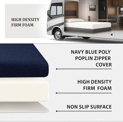 Foamma 12” x 36” x 75” Water Resistant RV Bunk Mattress, Firm High Density Foam, Comfortable and Durable Polyester Cover, Truck, Camper, Travel Trailer, Made in USA