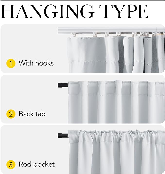 NICETOWN Doorway Curtain with Adjustable Ceiling Track, Privacy Protection French Door Curtain for Closet/Bay, W34 x L 80" Thermal Insulated Drape for Living Room/Bedrrom, Greyish White, 1 Panel