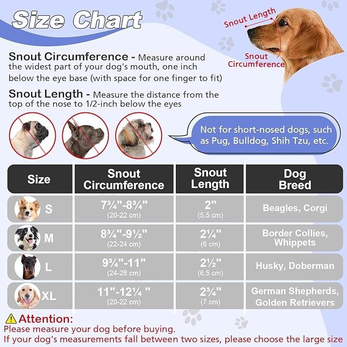 Dog Muzzle, Soft Air Mesh Muzzle for Small Medium Large Dogs Anti Biting Barking Chewing Scavenging, Breathable Adjustable Loop Pets Muzzle with Front Opening Design Allows Panting Drinking (Blue,XL)-Mewly Pet