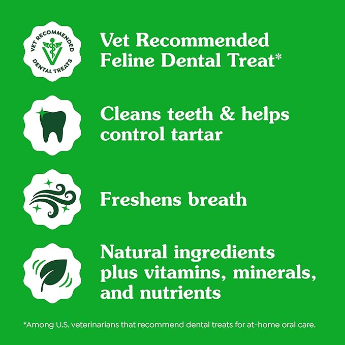 Greenies Feline Adult Dental Cat Treats, Catnip Flavor, 2.1 oz. Pack-Mewly Pet