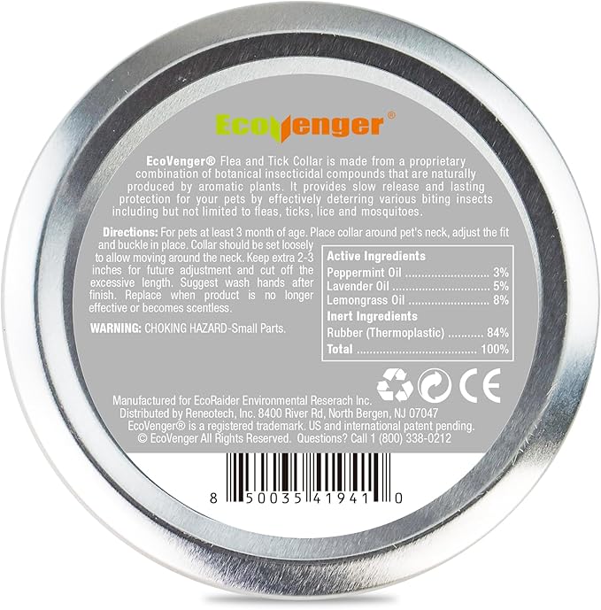 EcoVenger Flea & Tick Collar Repellent 2-Pack White, Fits Both Dogs & Cats, Built-in Pant-Based Formula Strong Repellency Slow Release, Lasting Deterrence and Protection, Pleasant Aroma, Waterproof-Mewly Pet
