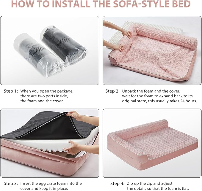 BFPETHOME Orthopedic Dog Beds for Large Dogs-Waterproof Sofa Pet Bed with Removable Washable Cover, Big Dog Bed with Waterproof Lining and Nonskid Bottom,Pet Bed for Large Dogs-Mewly Pet