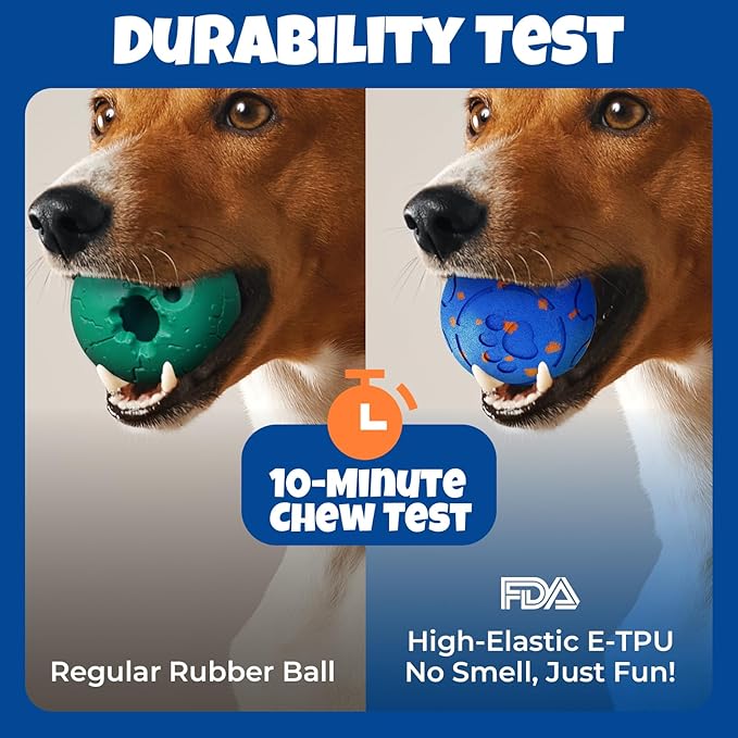 Dog Balls: Interactive Dog Ball Auto Rolling - Interactive Dog Toys for Aggressive Chewers - Bouncy & Throwable, Type-C Rechargeable, Washable, for Small & Medium & Large Dogs – Blue-Mewly Pet