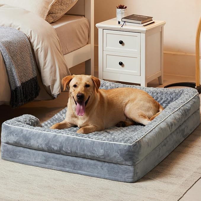 WNPETHOME Dog Beds for Large Sized Dogs, Washable Orthopedic Dog Couch Sofa Bed with Waterproof Lining & Non-Skid Bottom for Pet Sleeping-Mewly Pet