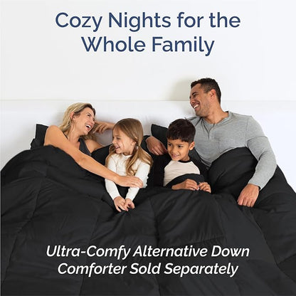 Split King 7 Piece Sheet Set - Comfy Breathable & Cooling - Ultra-Soft Hotel Luxury Bedding Set w/ 8-16 Inch Deep Pockets - 1 Flat & 2 Fitted Sheet & 4 Pillowcases - Wrinkle Free & Easy Care - Black