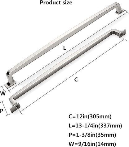 khtumeware 6 Pack 12 Inch Kitchen Cabinet Handles Polished Nickel Cabinet Pulls Drawer Pulls Kitchen Cabinet Hardware Kitchen Handles for Cabinets Cupboard Handles Drawer Handles