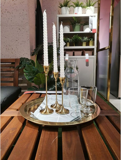 Candle Holders,Set of 6 Candlestick Holders for Taper Candles, Brass Gold Modern Decorative Candle Stick Holder for Table, Mantel, Wedding, Dinning, Housewarming Gift(Candles are not Included)