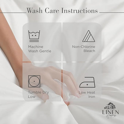 Linen Home 100% Cotton Percale Sheet Set Pack of 2, King Size, Silver, Deep Pocket, 8 Pieces Set - 2 Flat, 2 Deep Pocket Fitted Sheet and 4 Pillowcases, Crisp Cool and Strong Bed Linen