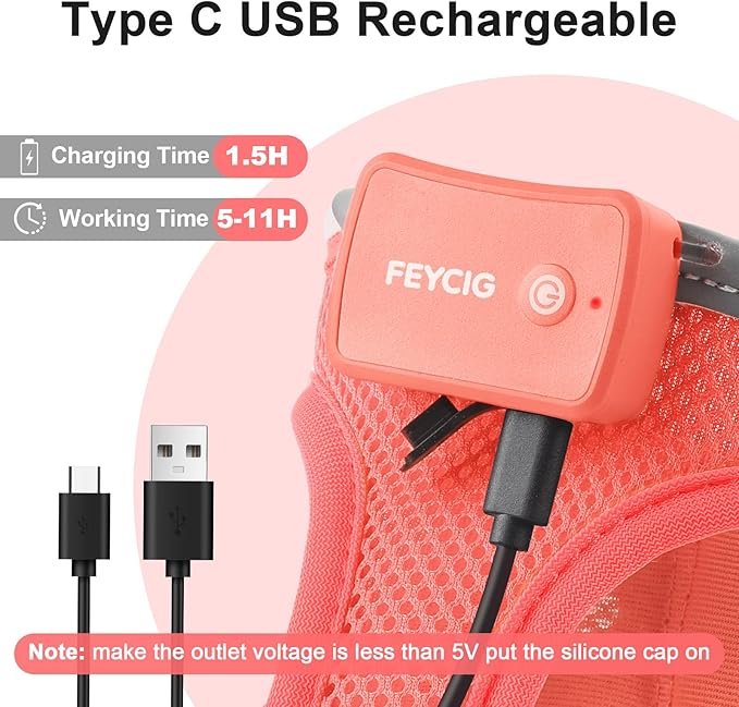 Light Up Dog Harness,Rechargeable LED Dog Harness for Small Medium Large Dogs,Reflective Lighted Safety Vest for Night Walking & Camping,Lightweight & Adjustable,Fluorescent Pink,M-Mewly Pet