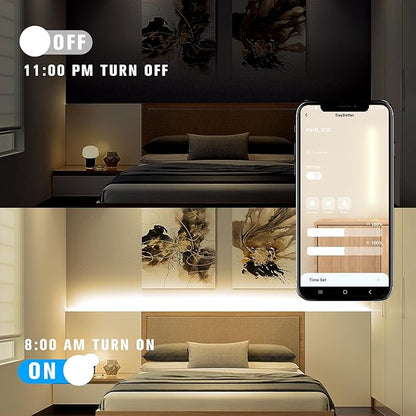 DAYBETTER COB LED Strip Lights with Remote, App Control,32.8ft 4000K Dimmable Ultra Bright Natural White COB Light Strip, COB Led Lights for Bedroom, TV, Mirror, Ceiling, Kitchen, Room Decor