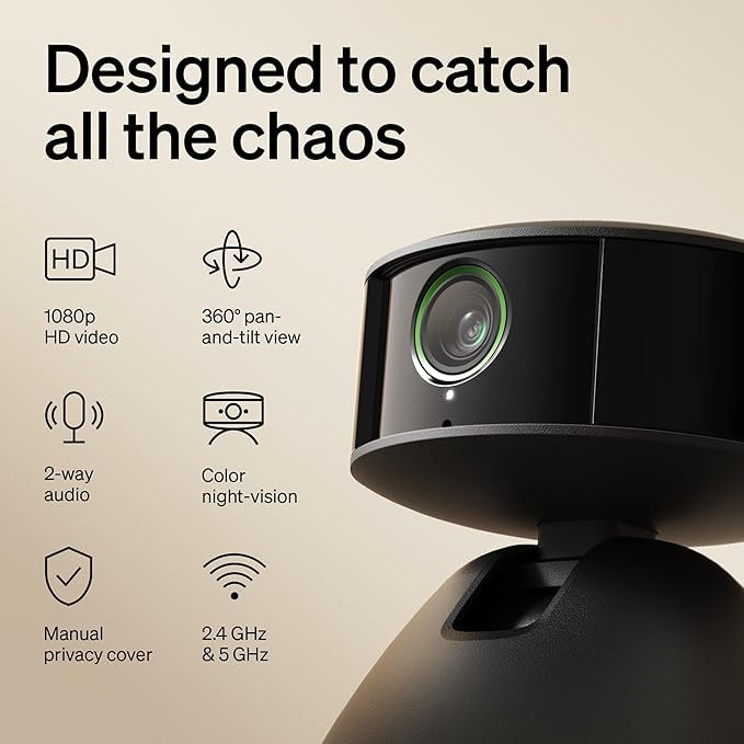 PETLIBRO AI Pet Camera Indoor with Phone App, 360° Auto Tracking Dog Camera Multi-Pet Recognition & AI Day Summary, 1080p Cat Camera Night Vision, 2-Way Talk WiFi Cam Pet with 2.4G/5G-Mewly Pet
