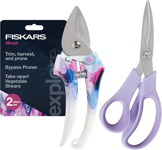 Fiskars Pruner and Veggie Shears Set, Explore Collection-Mewly Pet