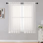 OWENIE Sheer Curtains Living Room 54 inches Long, Rod Pocket Curtain Sheers Bedroom, Light Filtering Voile Panels Drapes Basement Small Window Treatments 2 Panels, 42" W x 54" L, Ivory