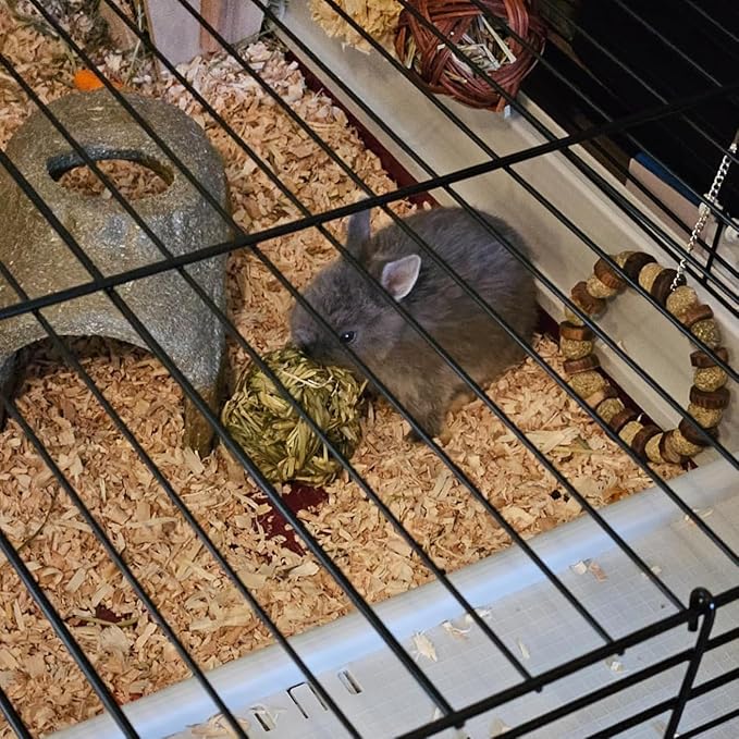 6 Pcs Bunny Timothy Grass Ball Natural Chew Toy Woven Chewing Toys Rabbit Molar Small Animals Teeth Grinding Suitable for Hamster Totoro Gerbils Guinea Pig Squirrel-Mewly Pet