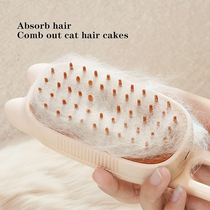 Pet Grooming Brushm,Cat Brush,3 In1 Spray Cat BrushSelf-Cleaning Wet Dog Comb with USB Rechargeable & Water Tank,Suitable for Dogs,Cats to Reduces Flying Hair (Apricot color)-Mewly Pet