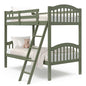 Storkcraft Long Horn Twin-Over-Twin Bunk Bed (Olive) - GREENGUARD Gold Certified, Converts to 2 Individual Twin Beds