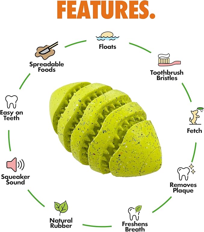 Max Fusion with Nike Grind, Arlee Spiro Football Treat Dispensing Dog Toy, Durable Dog Treat Toy, XL-Mewly Pet