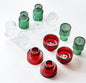 Christmas Candle Stick Holder Set Red Green Glass Taper Candle Holders for Tealight Candlestick Candle ChristmasTable Centerpieces Holiday Decor12PCS