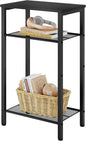 Hoctieon 3 Tier End Table, Telephone Table, Tall Side Table with Storage, Small Nightstand for Small Spaces, Metal Frame, For Living Room, Bedroom, Sofa Couch, Hall, Easy Assembly, Black