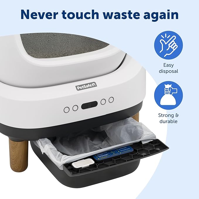 PetSafe Waste Bin Liners – Drawstring Liners for ScoopFree OpenSky Cat Litter Box – Easy Cleanup, 15 Count-Mewly Pet