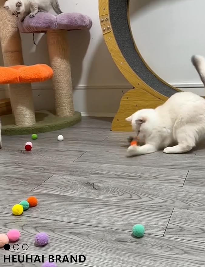 15-Pack Cat Toy Balls for Indoor Cats and Kittens (1.5'' - 2.2'', Cat Toys Mega Set)-Mewly Pet