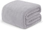 Exclusivo Mezcla Fleece Bed Blanket Twin Size, Super Soft and Warm Blankets for Couch, Sofa and Bed Waffle Textured, Cozy, Fuzzy and Lightweight (Light Grey, 60x80 inches)