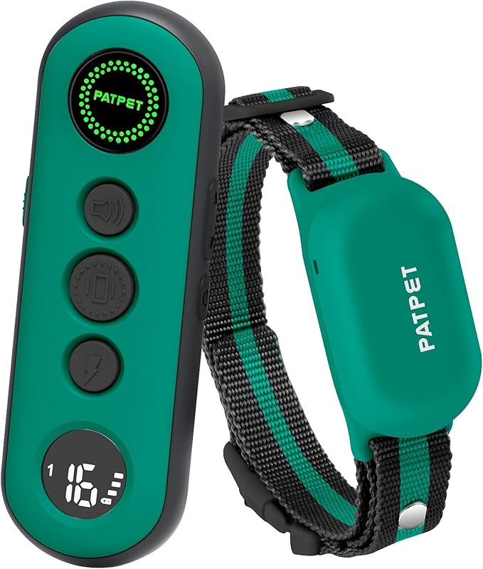 PATPET Dog Training Collar with Remote - Electric Dog Shock Collar for Small Medium Large Dogs - 3 Adjustable Safe Modes, Rechargeable Waterproof E Collar for Dogs (8-120 lbs)