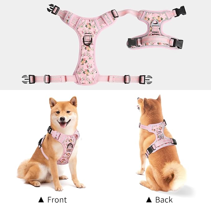 Timos Dog Harness,NO Need Go Over Dogs Head 3 Snap Buckles Pet Harness with 2 Leash Clips,Adjustable Soft Padded No-Pull,Reflective No-ChokeOxford Vest for Small Medium Large Dogs,X-Large (Pack of 1)-Mewly Pet