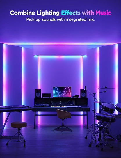 Govee RGBIC LED Strip Lights 16.4ft with Covers, Smart LED Lights for Bedroom Work with Alexa and Google Assistant, LED Diffuser Channel with Srtip Lights, Skirting Lines, Studio, Cabinet