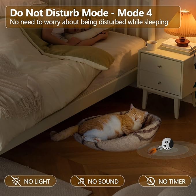 ORSDA Cat Ball Toys, Interactive Cat Toy for Indoor Bored Indoor Cats Kitten Toys, Automatic Electric Bird Moving Ball Toy, 4 Mode Voice & Touch Control Rolling Chirping Stimulating, 2 Feather Tails-Mewly Pet