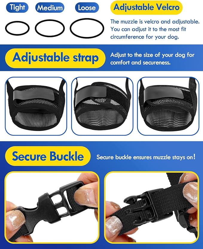 Dog Muzzle, Soft Air Mesh Muzzle for Small Medium Large Dogs Anti Biting Barking Chewing, Breathable Drinkable Adjustable Loop Pets Muzzle for German Shepherd Husky Labrador Retriever (Black,XL)-Mewly Pet