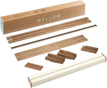 Mellow Naturalista Classic 16 Inch Solid Wood Platform Bed with Wooden Slats, Natural Pine, King