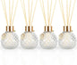 4Pcs Reed Diffuser Set with Metal Golden Decoration, 3.5oz Empty Reed Diffuser Bottles with 20Pcs Reed Diffuser Sticks, Unique Design Bottles for Home and Office(Spiky Ellipsoidal)