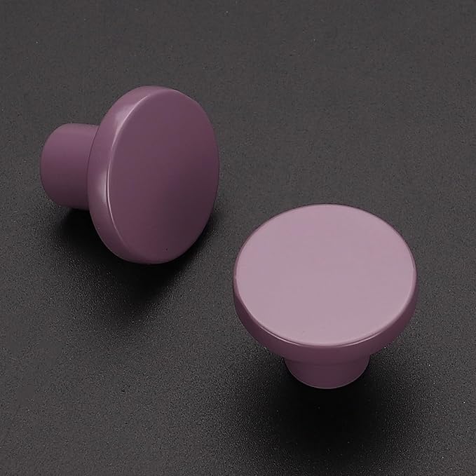 Ravinte 25 Pack Cabinet Knobs Purple Kitchen Cabinet Knobs Round Dresser Drawer Pulls Closet Door Pulls 1-1/5 Inch