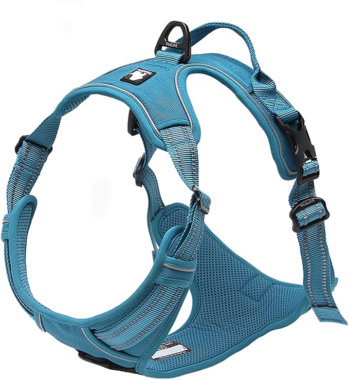 TRUE LOVE Truelove Adjustable No-Pull Dog Harness Reflective Pup Vest Harnesses Comfortable Control Brilliant Colors TLH5651(Blue,M)-Mewly Pet