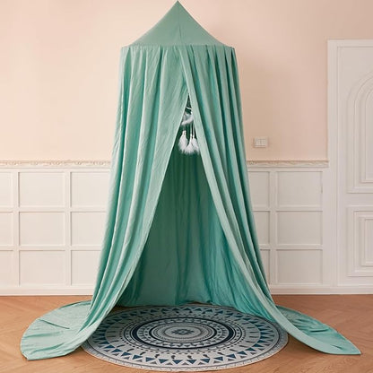dix-rainbow Princess Decor Canopy for Kids Bed, Soft and Durable Bed Canopy for Girls Room Tent Canopy Dreamy Mosquito Net Bedding, Children Reading Nook Canopies Indoor(Green)