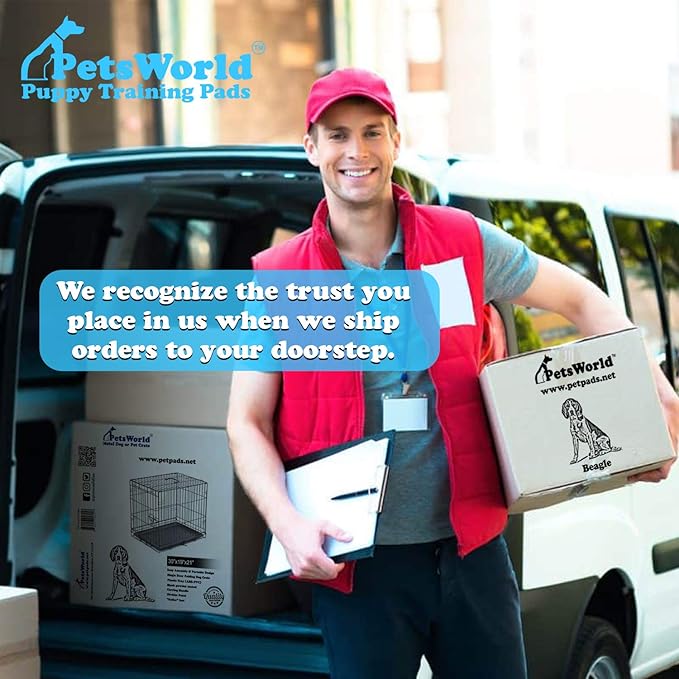 PETSWORLD Puppy Pads, 23x36 Inch, 1800 Count - Puppy Pee Pads for Dogs, Tear Resistant, Economy Value, Super-Absorbent Polymer Gel Core, Perfect for Puppies, Smaller Dogs-Mewly Pet