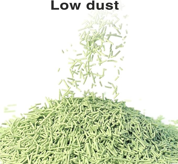 Cat Litter 12LB/2 Packs Dust-Free Clumping Tofu Cat Litter Quickly Absorb Odors Toilet Can Flush Into The Toilet Pure Natural tofu cat Litter (Green Tea)-Mewly Pet