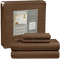 800 Thread Count Egyptian Cotton Sheets Queen Sheet Set Deep Pocket,100% Cotton Bed Sheets Queen Size Set, No Pill Soft & Comfy Naturally Cool Breathable Elasticated Sheet & Pillowcase Sets- Chocolate
